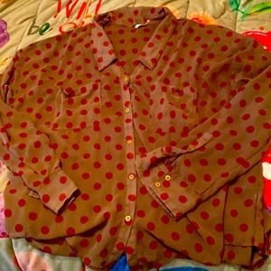 Polka Dot Blouse Large Free People
